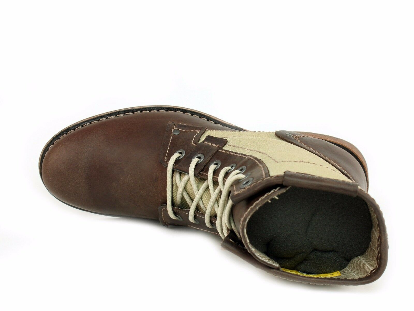Canvas leather deals boots
