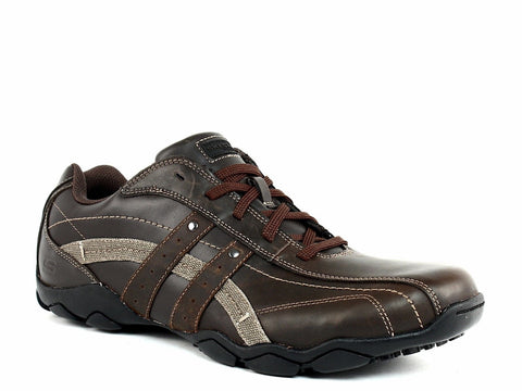 Skechers BLAKE Oxford Men's Work Casual Brown Leather Shoes Sneakers